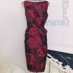 Jones Wear Roses Side Ruched Dress NWT